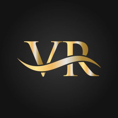 Letter VR Logo Design Template. VR, V R Letter Logo Modern, Flat, Minimalist, Business, Company Sign clipart svg vector 