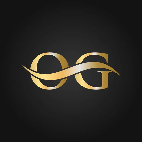 字母Og标志设计模板 Letter Logo Modern Flat Minimalist Business Company Sign — 图库矢量图片