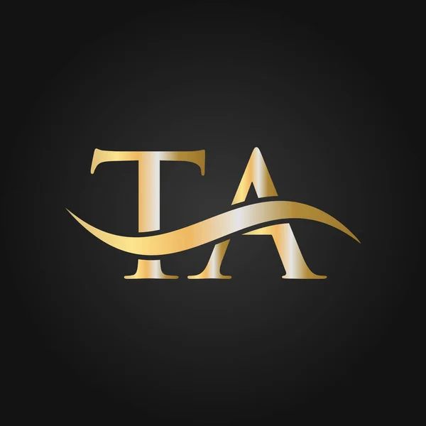 文字Taロゴデザインテンプレート Letter Logo モダンでフラット ミニマリズム ビジネス 企業サイン — ストックベクタ