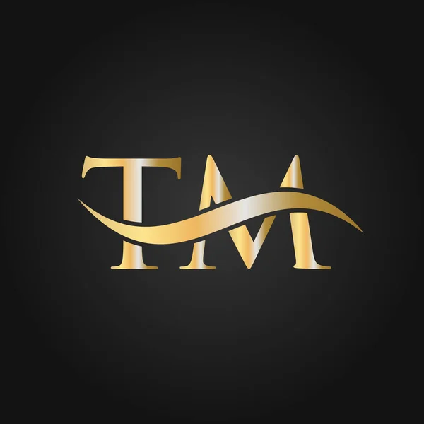 文字Tmロゴデザインテンプレート M手紙ロゴ現代 フラット ミニマリズム ビジネス 会社のサイン — ストックベクタ