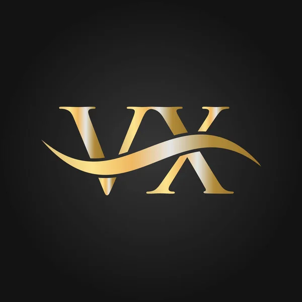 字母Vx标志设计模板 Vx字母标识Modern Flat Minimalist Business Company Sign — 图库矢量图片