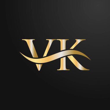 Harf VK Logo Tasarım Şablonu. VK, V K Letter Logosu Modern, Düz, Minimalist, İş, Şirket İşareti