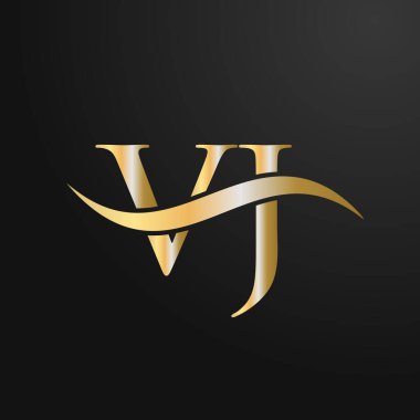 VJ Logo Tasarım Şablonu. VJ, V J Letter Logosu Modern, Düz, Minimalist, İş, Şirket İşareti