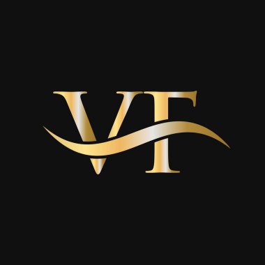 VF Logo Tasarım Şablonu. VF, V F Mektup Logosu Modern, Düz, Minimalist, İş, Şirket İşareti