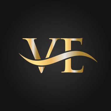 VE Logo Tasarım Şablonu. VE, V E Letter Logosu Modern, Düz, Minimalist, İş, Şirket İşareti