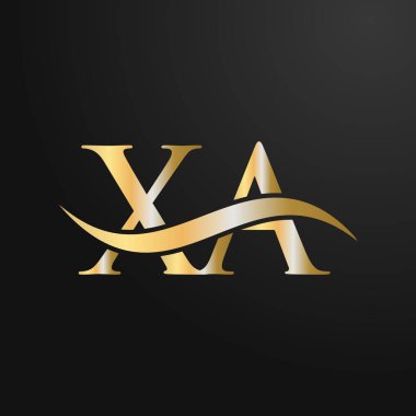 Harf XA Logo Tasarım Şablonu. XA, XA Harf Logosu Modern, Düz, Minimalist, İş, Şirket İşareti