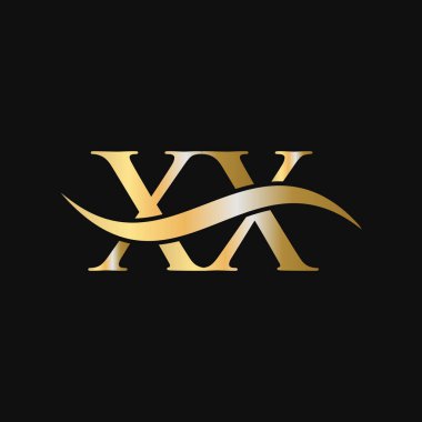 Harf XX Logo Tasarım Şablonu. XX, X X Harf Logosu Modern, Düz, Minimalist, İş, Şirket İşareti