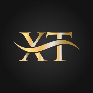 XT Logo Tasarım Şablonu. XT, X T Letter Logosu Modern, Düz, Minimalist, İş, Şirket İşareti