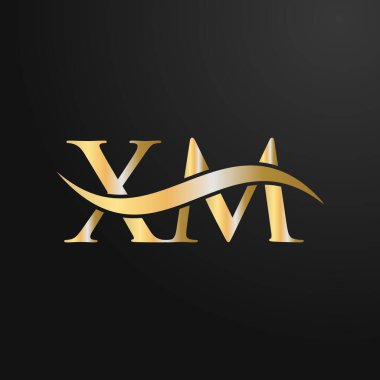 XM Logo Tasarım Şablonu. XM, X M Mektup Logosu Modern, Düz, Minimalist, İş, Şirket İşareti