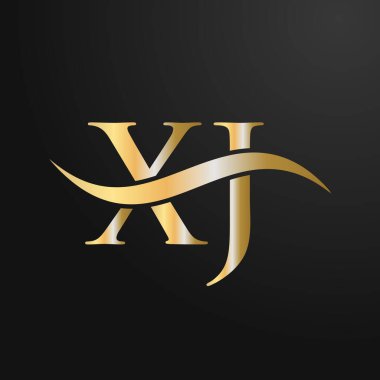 Harf XJ Logo Tasarım Şablonu. XJ, X J Mektup Logosu Modern, Düz, Minimalist, İş, Şirket İşareti