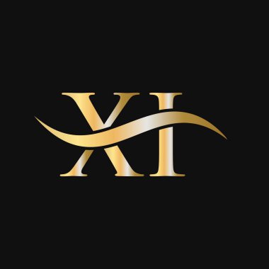 Harf XI Logo Tasarım Şablonu. XI, X I Letter Logosu Modern, Düz, Minimalist, İş, Şirket İşareti