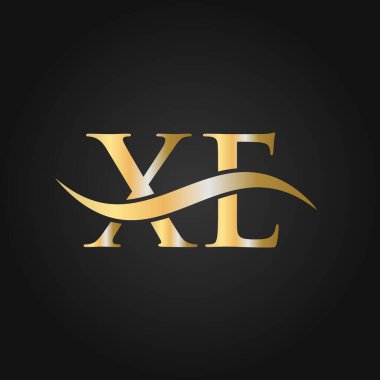 XE Logo Tasarım Şablonu. XE, X E Letter Logosu Modern, Düz, Minimalist, İş, Şirket İşareti