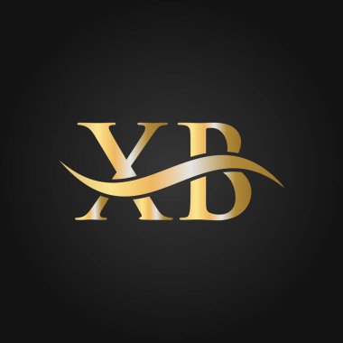 Harf XB Logo Tasarım Şablonu. XB, X B Mektup Logosu Modern, Düz, Minimalist, İş, Şirket İşareti