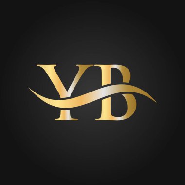 Harf YB Logo Tasarım Şablonu. YB, Y B Mektup Logosu Modern, Düz, Minimalist, İş, Şirket İşareti