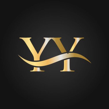 Harf YY Logo Tasarım Şablonu. YY, Y Letter Logosu Modern, Düz, Minimalist, İş, Şirket İşareti