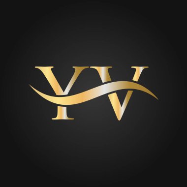 YV Logo Tasarım Şablonu. YV, Y V Letter Logosu Modern, Düz, Minimalist, İş, Şirket İşareti