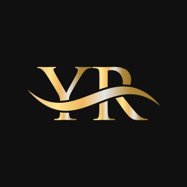 YR Logo Tasarım Şablonu. YR, Y R Letter Logosu Modern, Düz, Minimalist, İş, Şirket İşareti