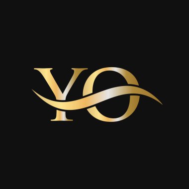 Harf YO Logo Tasarım Şablonu. YO, O Harf Logosu Modern, Düz, Minimalist, İş, Şirket İşareti
