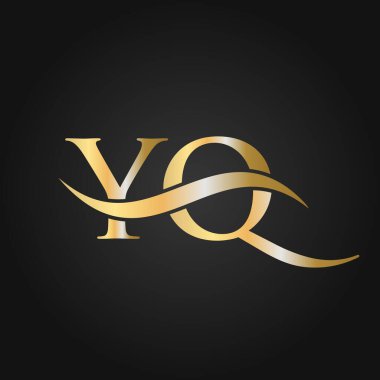 Harf YQ Logo Tasarım Şablonu. YQ, Y Q Harf Logosu Modern, Düz, Minimalist, İş, Şirket İşareti