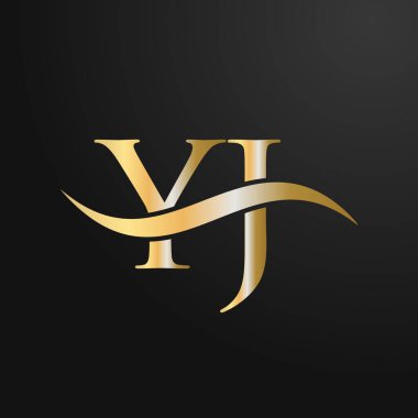 Harf YJ Logo Tasarım Şablonu. YJ, Y J Letter Logosu Modern, Düz, Minimalist, İş, Şirket İşareti