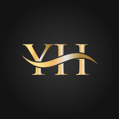 YH Logo Tasarım Şablonu. YH, Y H Mektup Logosu Modern, Düz, Minimalist, İş, Şirket İşareti