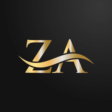 ZA harfi logo tasarım şablonu. ZA, Z A Harf Logosu Modern, Düz, Minimalist, İş, Şirket İşareti
