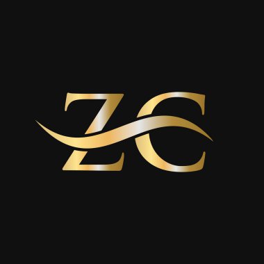 Harf ZC Logo Tasarım Şablonu. ZC, Z C Mektup Logosu Modern, Düz, Minimalist, İş, Şirket İşareti