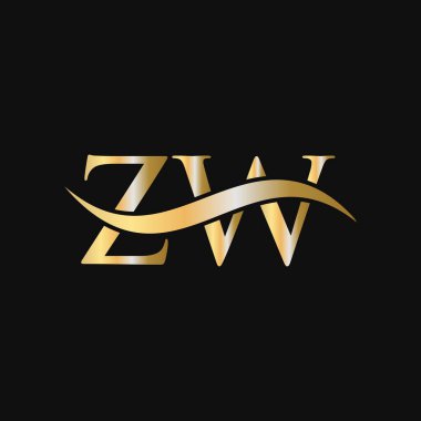 Harf ZW Logo Tasarım Şablonu. ZW, Z W Letter Logosu Modern, Düz, Minimalist, İş, Şirket İşareti