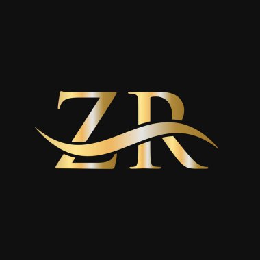 Harf ZR Logo Tasarım Şablonu. ZR, Z R Mektup Logosu Modern, Düz, Minimalist, İş, Şirket İşareti