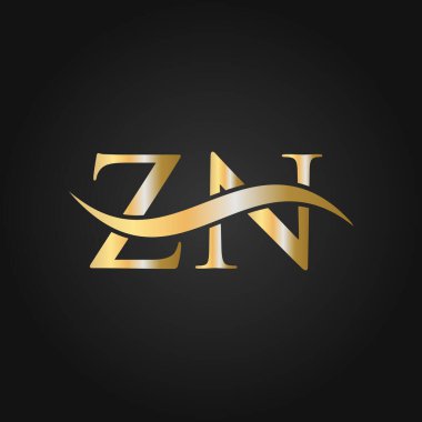 Harf ZN Logo Tasarım Şablonu. ZN, Z N Letter Logosu Modern, Düz, Minimalist, İş, Şirket İşareti