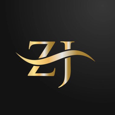 Harf ZJ Logo Tasarım Şablonu. ZJ, Z J Mektup Logosu Modern, Düz, Minimalist, İş, Şirket İşareti