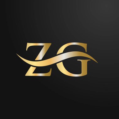 Harf ZG Logo Tasarım Şablonu. ZG, Z G Mektup Logosu Modern, Düz, Minimalist, İş, Şirket İşareti