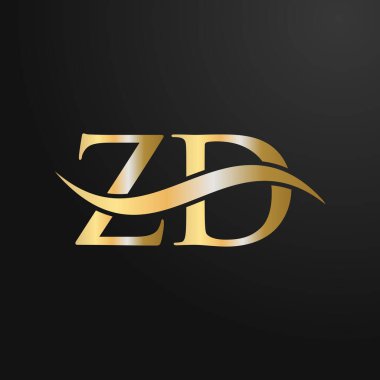 Harf ZD Logo Tasarım Şablonu. ZD, Z D Mektup Logosu Modern, Düz, Minimalist, İş, Şirket İşareti