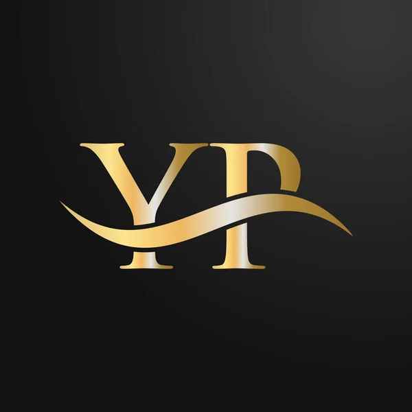 字母Yp标志设计模板 P信件标识Modern Flat Minimalist Business Company Sign — 图库矢量图片