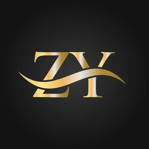 文字Zyロゴデザインテンプレート Y文字のロゴ現代 フラット ミニマリズム ビジネス 会社の看板 — ストックベクタ