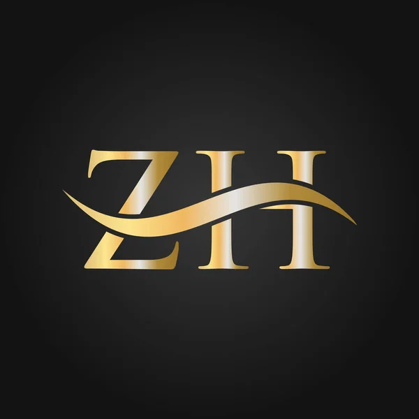 文字Zhロゴデザインテンプレート H文字のロゴ現代 フラット ミニマリズム ビジネス 会社の看板 — ストックベクタ