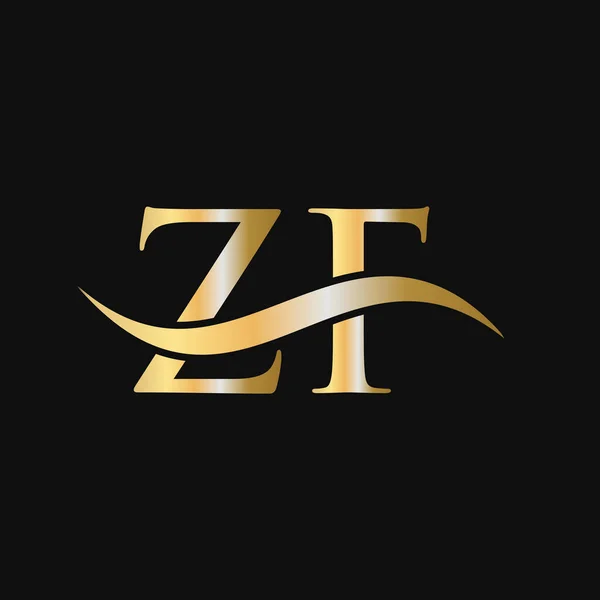 文字Zfロゴデザインテンプレート F文字のロゴ現代 フラット ミニマリズム ビジネス 会社の看板 — ストックベクタ