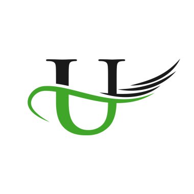 U Logosu Tasarım İşareti. Eşsiz Logo Tasarımı U Mektup, Yaratıcı ve Minimalist Kavram