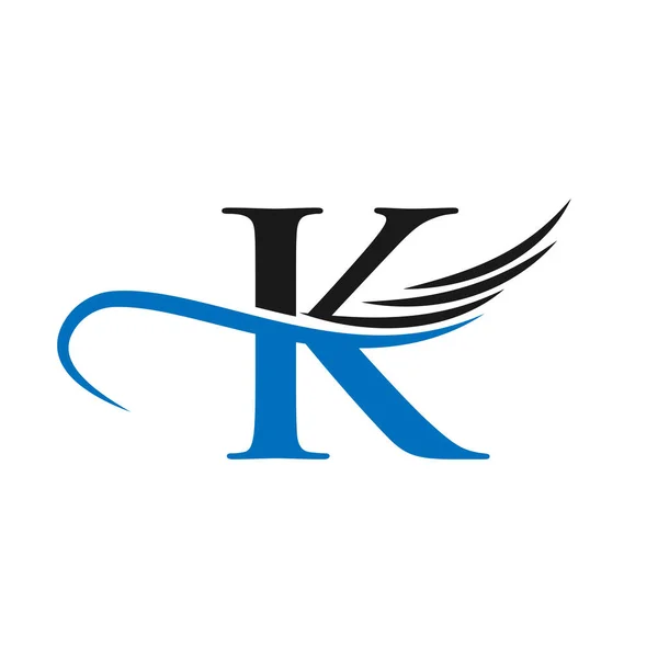 字母K标志设计业务签名 独特的标志设计K字 创意及简约概念 — 图库矢量图片
