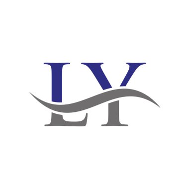 LY Harfi Logo Tasarım Şablonu. LY, L Y Letter Logosu Modern, Düz, Minimalist, İş, Şirket İşareti