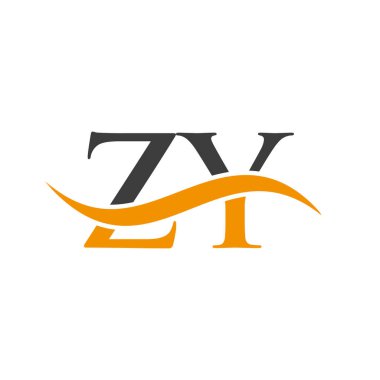 ZY harfi logo tasarım şablonu. ZY, Z Y Letter Logosu Modern, Düz, Minimalist, İş, Şirket İşareti