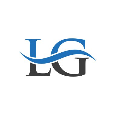 Harf LG Logo Tasarım Şablonu. LG, L G Letter Logosu Modern, Düz, Minimalist, İş, Şirket İşareti