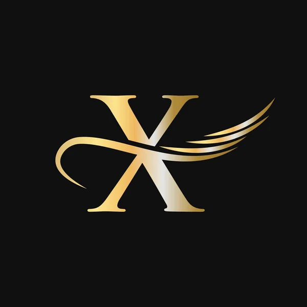 Буква Letter Логотип Бизнеса Фирменного Стиля Вектор Золотым Мода Крыло — стоковый вектор