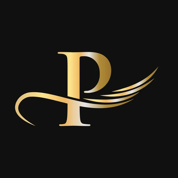 Harfi Logo Tasarım Şablonu Mektup Logotype Şirket Kimlik Vektörü Altın — Stok Vektör