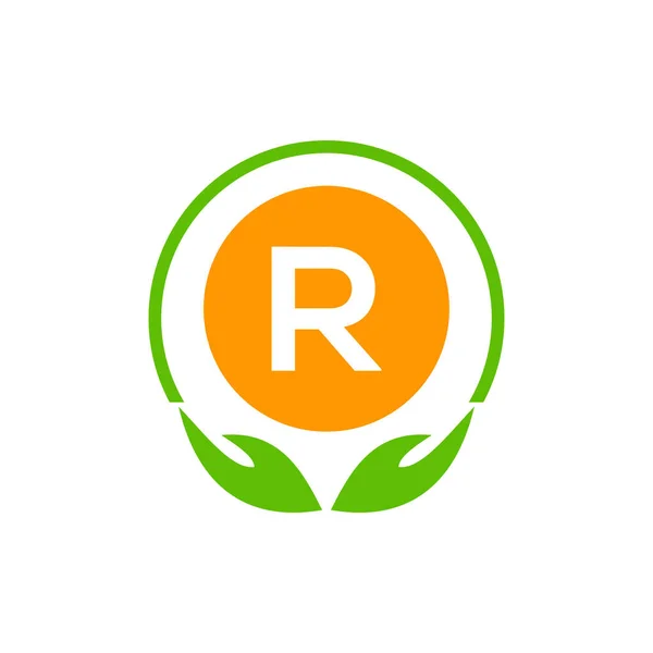 ヘルスケアアイコン 医学薬局のロゴの手紙R Rロゴタイプテンプレート付きチャリティーロゴ — ストックベクタ