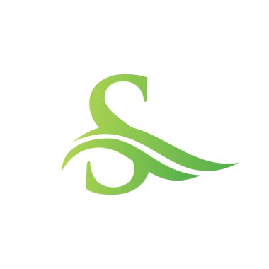 S Logosu Simgesi Tasarımı. S dalgası işareti Modern, Düz ve Minimalist İş Logosu Şablonu