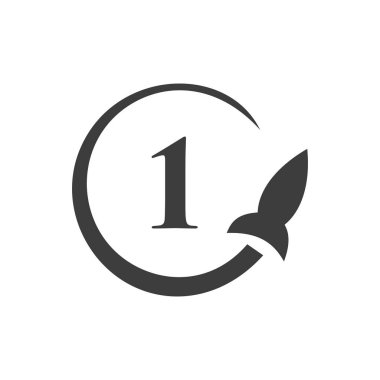 Seyahat Logosu 1. Mektup Konsepti. Harf 1 Seyahat Logo Vektörü Şablonu