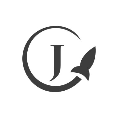 J harfi üzerinde seyahat logosu. J Harfi Seyahat Logo Vektörü Şablonu