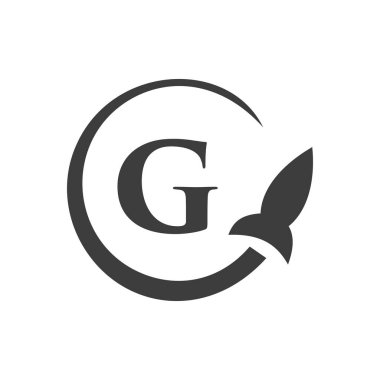 G harfi üzerinde seyahat logosu. G Harfi Seyahat Logo Vektörü Şablonu