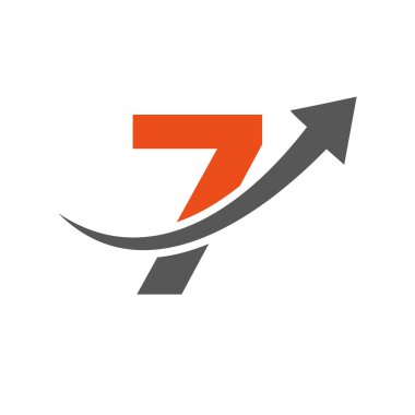 7 Harfli Finans Logosu. Pazarlama ve Finansal İş Logosu. Harf 7 Finansal Logo Şablonu Büyüyen Pazarlama Okuyla